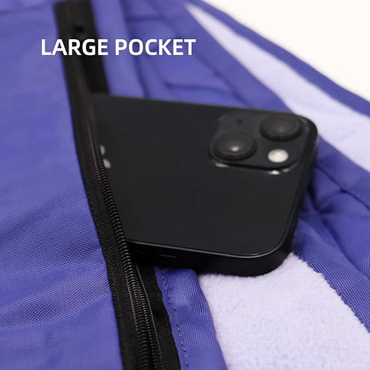 Outdoor Waterproof Blanket, Foldable Fleece Stadium Blanket for Outdoor Sports Event, Camping, Car, Pet, Picnics - Windproof, Wearable, Machine Washable 80" x 58" (Purple,Hooded)