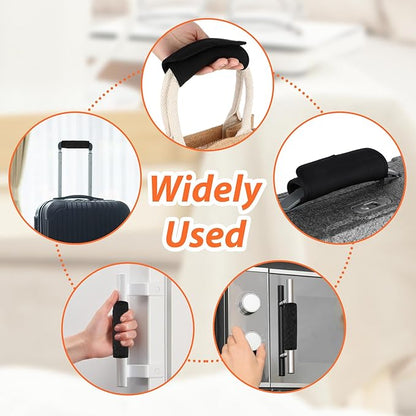 2Pack Luggage Handle Wrap For Suitcase Travel Essential Bright Black Color Soft Luggage Identifiers For Suitcases Neoprene Material Comfortable Suitcase Handle Wraps For Suitcase For Traveling