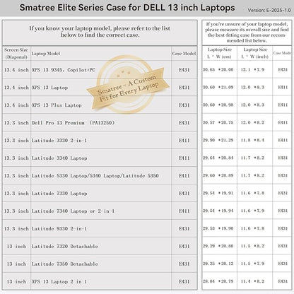Smatree 13 inch Laptop Sleeve for DELL Pro 13 Premium PA13250, Protective Laptop Case with Accessory Pocket, YKK Zipper, Patented Shockproof Design (E431)