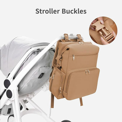 CEI-CEI Neoprene Diaper Bag Backpack Large Newborn Baby Maternity Bags Waterproof Travel Backpack for Mom Dad with Insulated Pockets,Changing Pad