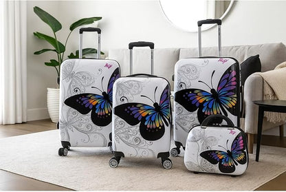 World Traveler Butterfly Luggage, 4-Piece Set