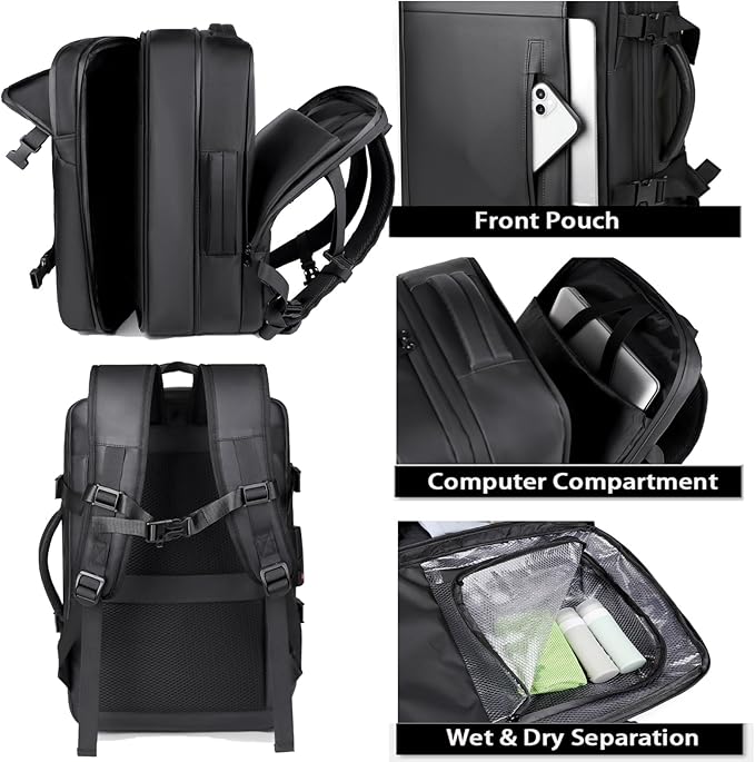 Vacuum Backpack Travel with Pump,60L Expandable Backpack with Lock,Multifunctional Portable Storage Commuter Backpack
