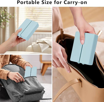 FYY Daily Pill Organizer,2 Pcs 7 Compartments Portable Pill Case Travel Pill Organizer,[Folding Design] Pill Box for Purse Pocket to Hold Vitamins,Cod Liver Oil,Supplements and Medication-Blue