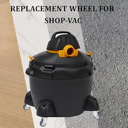 2-Inch Swivel Stem Caster, 7/16-Inch Stem Diameter Rubber Wheel, Thermoplastic Rubber TPR Replacement Wheels for Weber Grill Shop Vac - 4 Pack