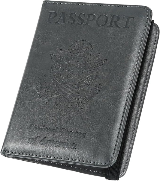 ILIYAH-Passport Cover-Passport Holder for Travel Women/Men Passport Wallet Case Travel Accessories Card Holder Wallet Unisex Travel Gifts(Deep Grey)