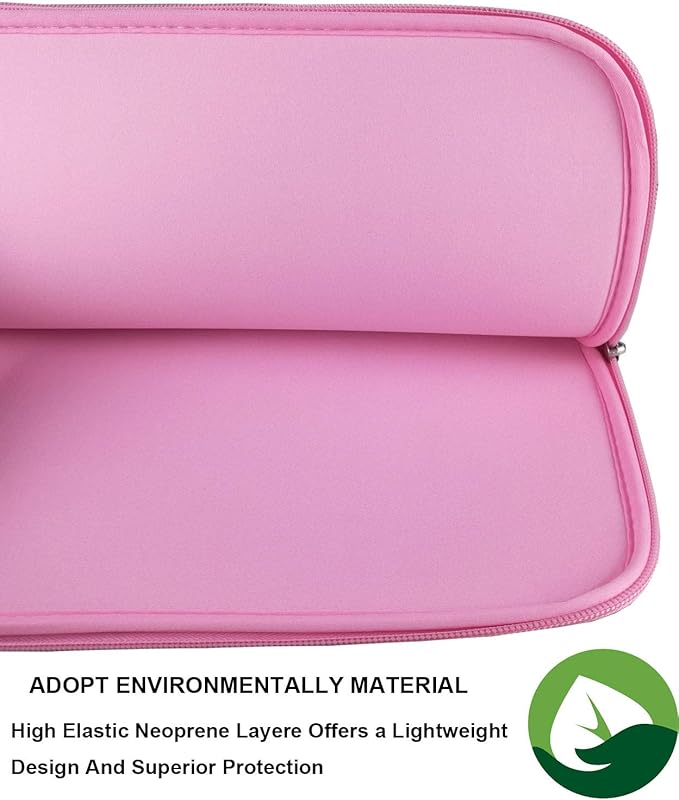 Naukay 15.6 Inch Laptop Sleeve,Resistant Neoprene Laptop Sleeve/Notebook Computer Pocket Case/Tablet Briefcase Carrying Bag - (Pink)