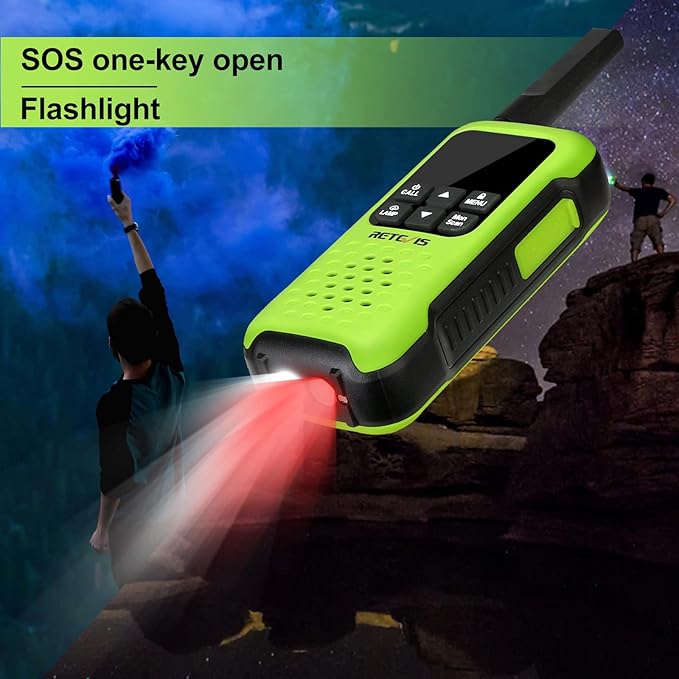 Retevis RT49P Waterproof Walkie Talkies, IP67 Portable FRS Two-Way Radios, Waterproof Floating Walkie Talkies for Adults, NOAA, Flashlight SOS, for Kayaking, Fishing, Hunting 4 Pcs
