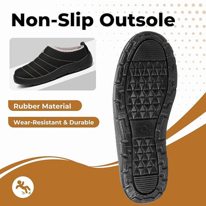 Mishansha Mens Womens House Slippers Warm Fur Lined Winter House Shoes Slip on Cozy Indoor Outdoor Slipper