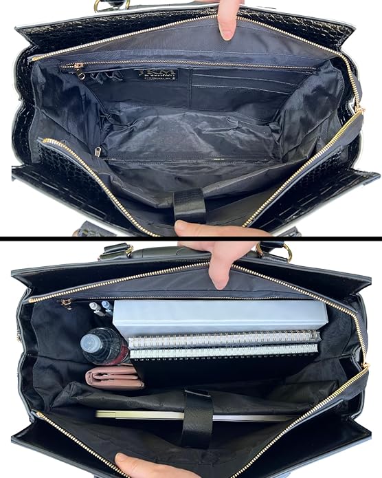 JKM and Company Alligator Compatible With Computer iPad, Laptop Tablet Rolling Tote Bag Briefcase Carryall Bag