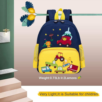 Willikiva Cute Zoo Little 3D Backpack Kids Backpack for Boys and Girls Toddler Backpack Waterproof Preschool Yellow Car One Size