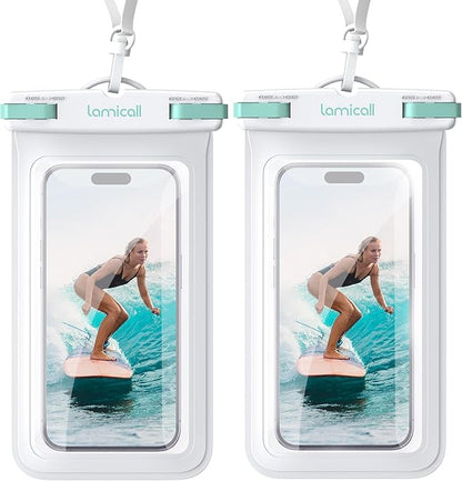 Lamicall 2 Pack Green White Cell Phone Bag, for Mother Mom, Birthday Gift for Father Teens Girls Boys Phone Pouch