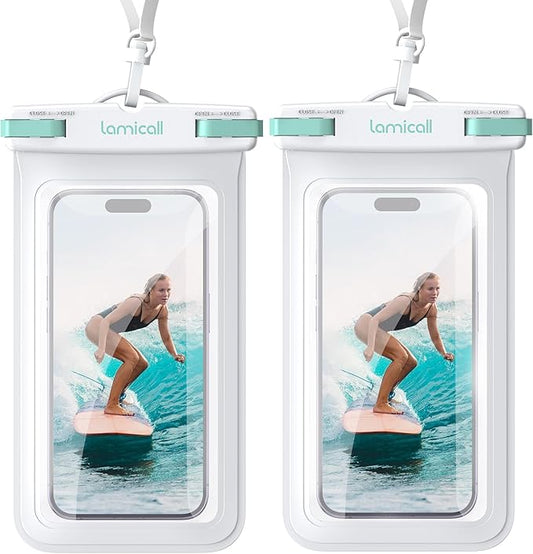 Lamicall 2 Pack Green White Cell Phone Bag, for Mother Mom, Birthday Gift for Father Teens Girls Boys Phone Pouch