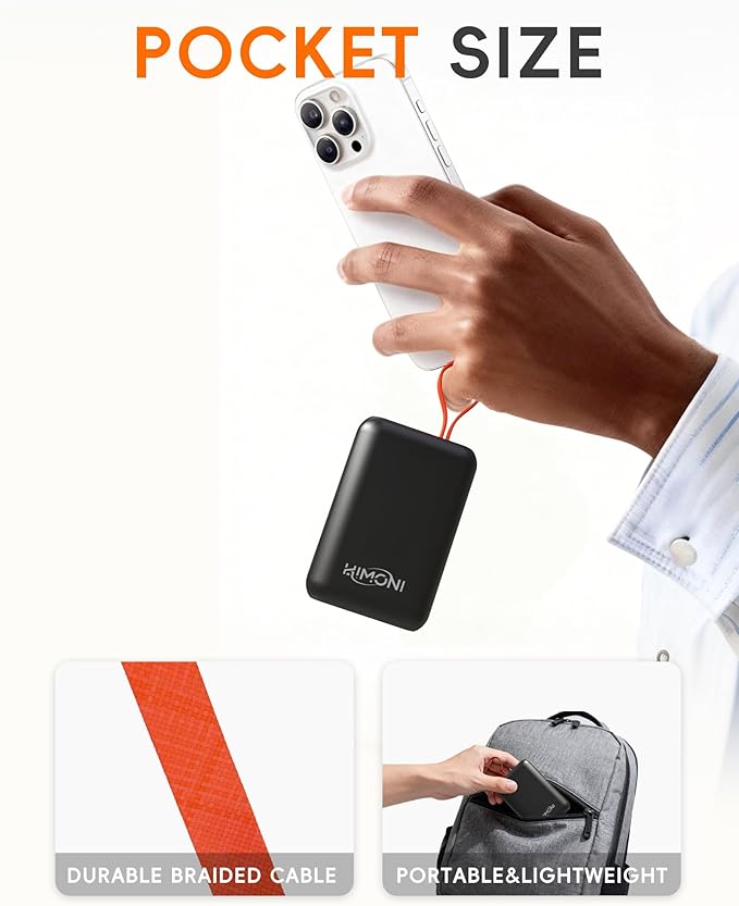 𝟭𝟮𝗩/𝟱𝗩 𝟮𝟬𝟬𝟬𝟬𝗺𝗔𝗵 Heated Jacket Battery Pack, Power Bank with LED Display for Wulcea, Genovega, ULUSERN and Other Heating Apparel，Not for 7.4V