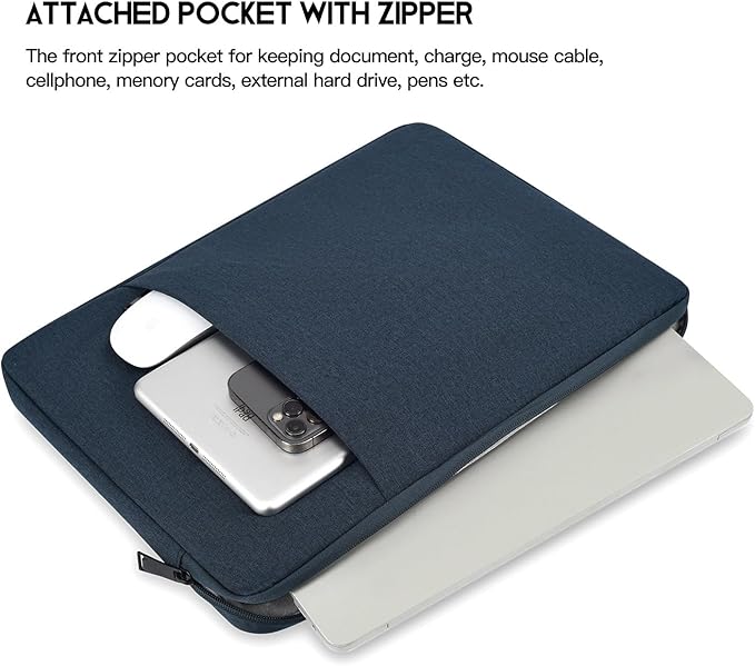 15.6 inch Laptop Sleeve Case for HP Envy X360/Pavilion 15, HP Victus 15.6", Lenovo IdeaPad 15, Dell Inspiron/Latitude 15, Acer Aspire 15, ASUS ZenBook, Water-Restistant 15.6 Computer Bag -Navy Blue