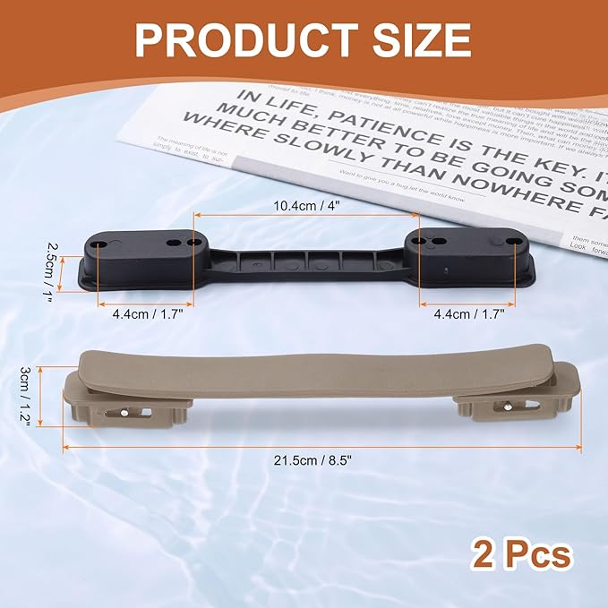 uxcell 2 Pcs Luggage Handle Replacement 8.5 Inch Suitcase Handle Carry Strap Plastic Pull Handle Grip Luggage Replacement Parts with Screws for Suitcase Box Luggage Case, Brown