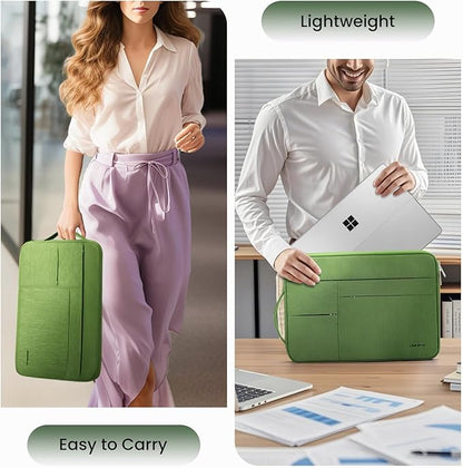 Omnpak Surface Pro 11 Case,13 inch Laptop Sleeve for Surface Pro 12/11/10/9/8/X/7/6/5/4/3 with Multi-Pocket and Side Handle Strap,Water-Resistant Laptop Carrying Bag