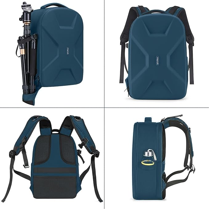 MOSISO Camera Backpack,DSLR/SLR/Mirrorless Photography Camera Bag Full Open Waterproof Hardshell Bag with Insert&Tripod Holder&Laptop Compartment Compatible with Canon/Nikon/Sony, Teal Blue