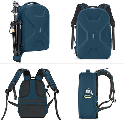 MOSISO Camera Backpack,DSLR/SLR/Mirrorless Photography Camera Bag Full Open Waterproof Hardshell Bag with Insert&Tripod Holder&Laptop Compartment Compatible with Canon/Nikon/Sony, Teal Blue