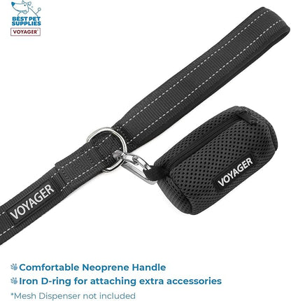 Voyager Step-in Air All Weather Mesh Harness and Reflective Dog 5 ft Leash Combo with Neoprene Handle, for Small, Medium and Large Breed Puppies by Best Pet Supplies - Gray (2-Tone), M (Pack of 2)