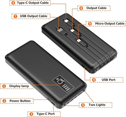 Heated Vest Battery Pack, USB 5V 10000mAh Power Bank, Battery Pack for Heating Hoodie/Jacket/Blanket/Chair/Stadium Seat Cushion PD20W Fast Charger(1-Pack White)
