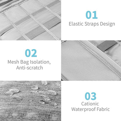 Electronics Organizer Travel Case,Electronic Accessories Storage Bag,Portable Waterproof Cable Organizer Bag,with 5 Cable Ties，for Travel,Work-Black