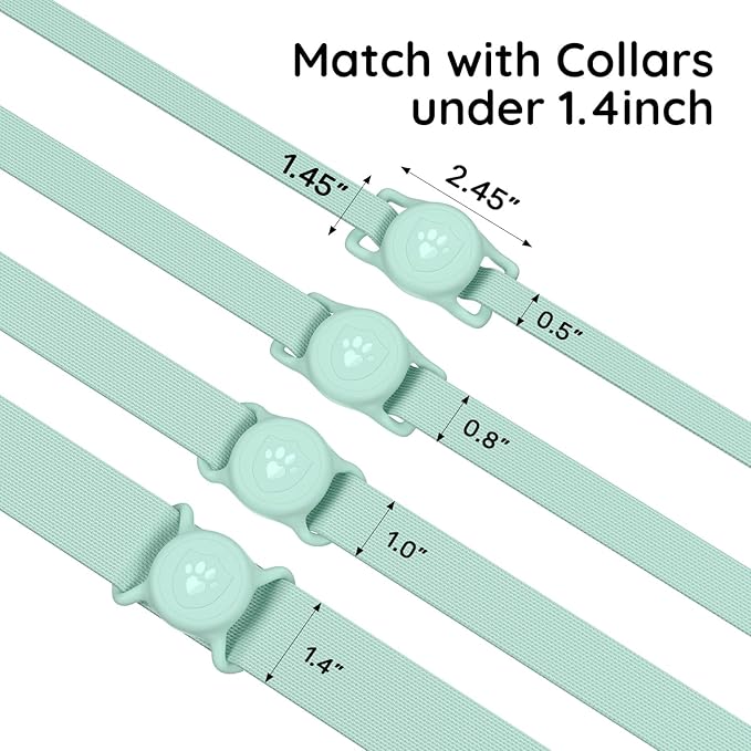 for AirTag Dog Collar Holder, Dog Air Tag Holder, IP68-Waterproof | Lightweight Silicone | Anti-Lost | Ultra-Durable | Compatible with Apple AirTags (Light Green)