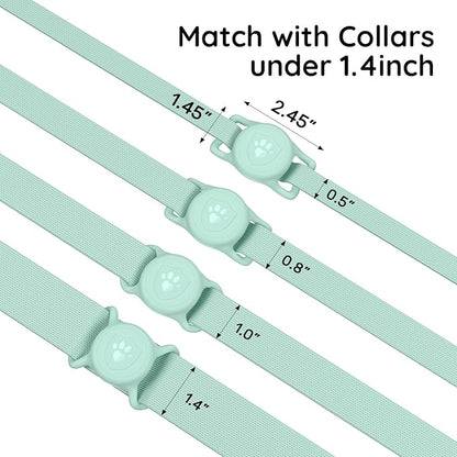 for AirTag Dog Collar Holder, Dog Air Tag Holder, IP68-Waterproof | Lightweight Silicone | Anti-Lost | Ultra-Durable | Compatible with Apple AirTags (Light Green)