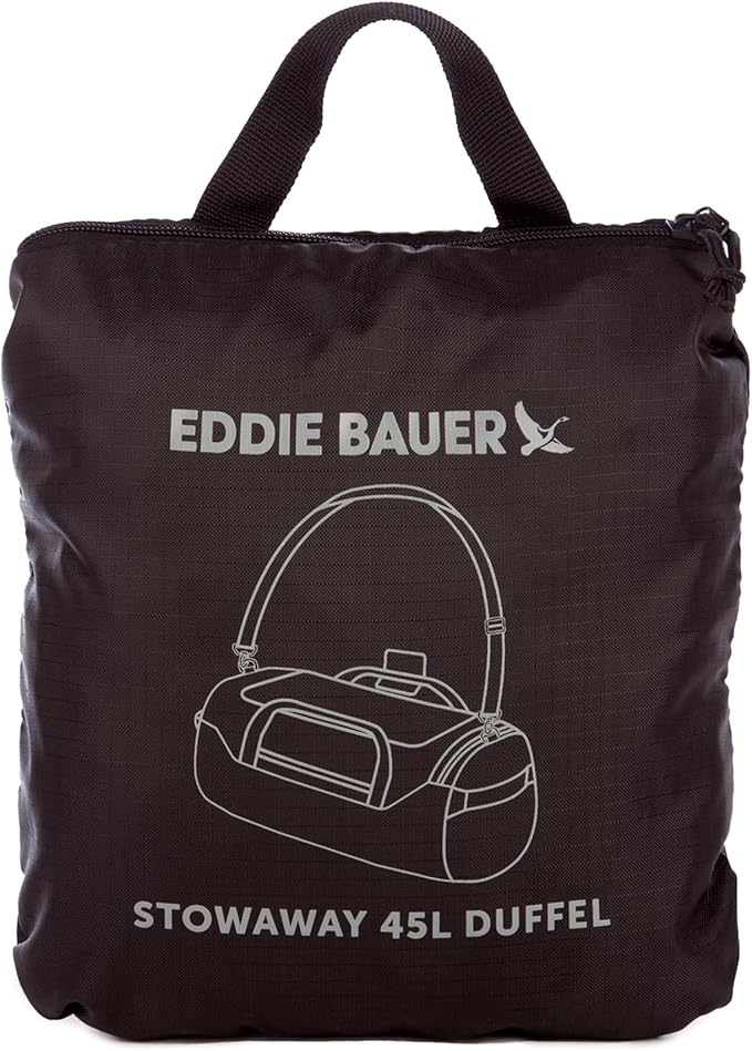 Eddie Bauer Stowaway Packable Duffel Bag | Travel | Foldable | Lightweight | Durable | Ripstop Polyester