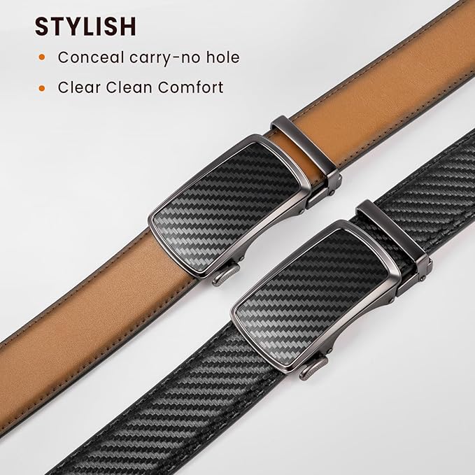 Zitahli Mens belt 2 Pack - Men Leather Belt Design for Work Business and Casual Golf Jeans-Men's Accessories Gifts for Men