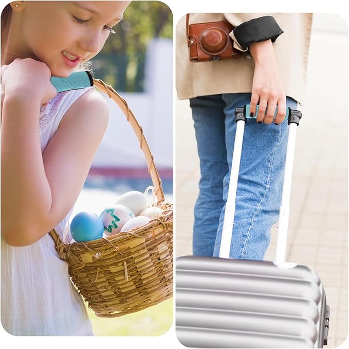 2 Pack Luggage Handle Wraps for Suitcase Bright Color Luggage Handle Covers Suitcase Tags identifiers Travel Accessories for Airplane/Flying (Sky Blue)