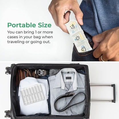 PULIV Weekly Pill Organizer 3 Times a Day, Portable Travel Pill Box 7 Day with Large Pill Containers, Light-Proof Pill Case for Vitamins, Medication, Supplements and Fish Oils (White)