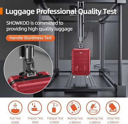 SHOWKOO Luggage Sets Expandable PC+ABS Durable Suitcase Double Wheels TSA Lock Bright Red