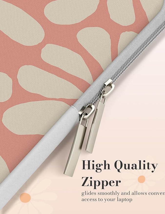 iCasso Laptop Sleeve 13 inch for MacBook Air 13-13.6 inch, Cute Laptop case for MacBook Pro 13 inch, Slim Protective Travel Carrying Case for MacBook Pro 14 inch, Chromebook, HP, Dell, Orange Floral
