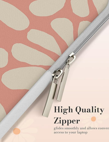 iCasso Laptop Sleeve 13 inch for MacBook Air 13-13.6 inch, Cute Laptop case for MacBook Pro 13 inch, Slim Protective Travel Carrying Case for MacBook Pro 14 inch, Chromebook, HP, Dell, Orange Floral