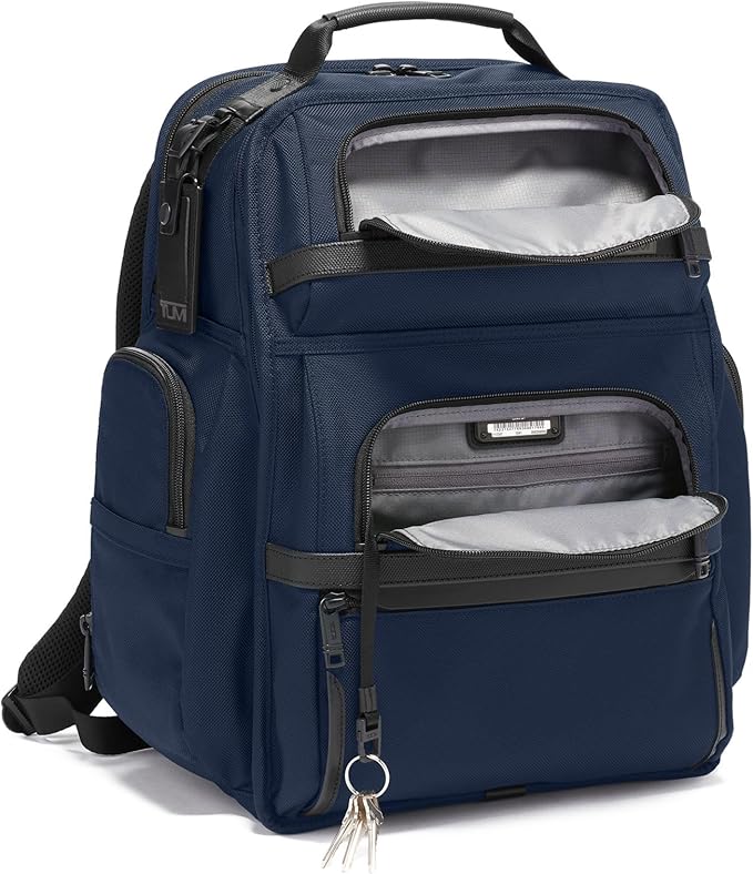 TUMI - Alpha Brief Pack - Men's Laptop Backpack with Padded Adjustable Straps - Fit up to 15" Screen - 17.0" X 12.0" X 8.0" - Navy
