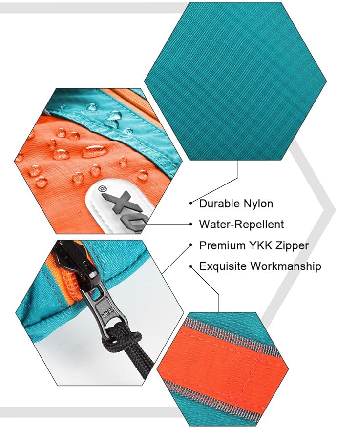 GOX Foldable Bags for Travel Duffel Bag Packable Tote Bag Carry on Luggage Weekender Overnight Bag for Women (Turquoise)