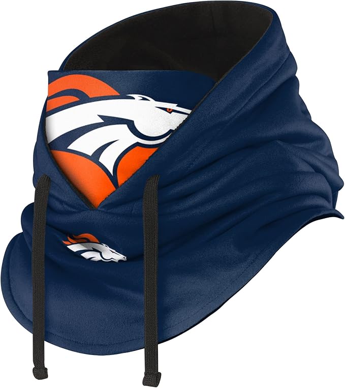 NFL Team Logo Team Color Drawstring Winter Cap Hooded Gaiter Balaclava Face Cover