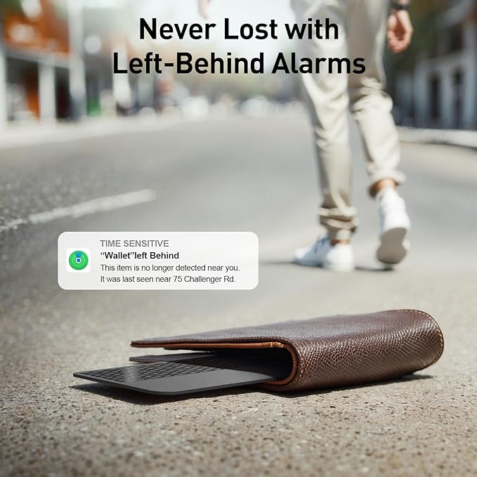 2025 [Apple MFi Certified] (iOS Only) Bluetooth Tracker Smart Card for Apple Find My iPhone Wallet GPS Tracker, 5-10 Years Staying Power, Keys Finder and Item Locator for Keys, Bags, Passport