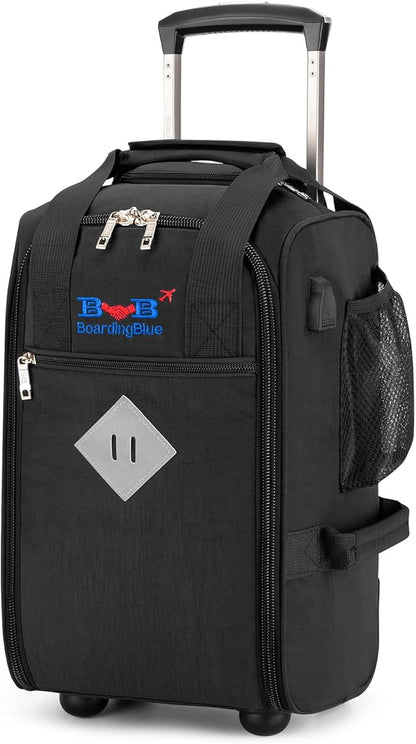 17x10x9 Inches United Airlines Rolling Personal Item Under Seat Travel Bag Suitable For Major Airlines, Not Suitcase, Rolling Travel Bag Design (Black)