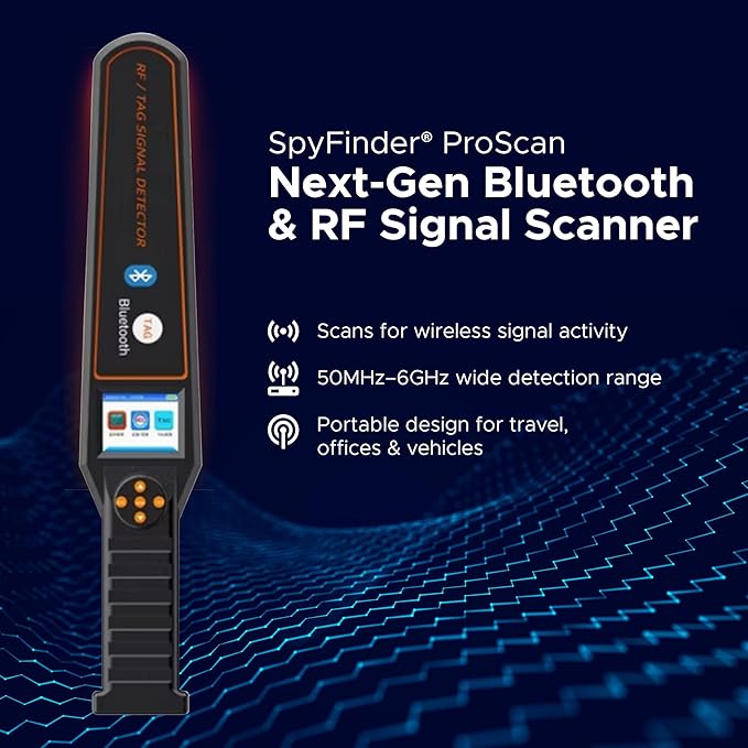 ProScan Bluetooth & GPS RF Detector – Next-Gen Hidden Camera Finder – Portable Scanner for Wireless Devices, Bluetooth Tags & GPS Signals – Travel Privacy Tool for Vehicles, Hotels & Offices