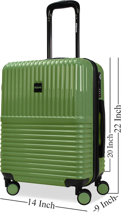 World Traveler Dejuno Tonal 20-Inch Carry-On Polycarbonate Lightweight Hardside Expandable Spinner Luggage Suitcase with TSA Lock - Matcha