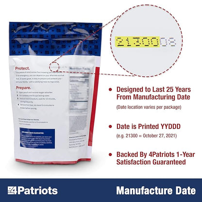 4Patriots 3-Month Survival Food Kit: Emergency Food Supply Designed to Last 25 Years, 688 Servings