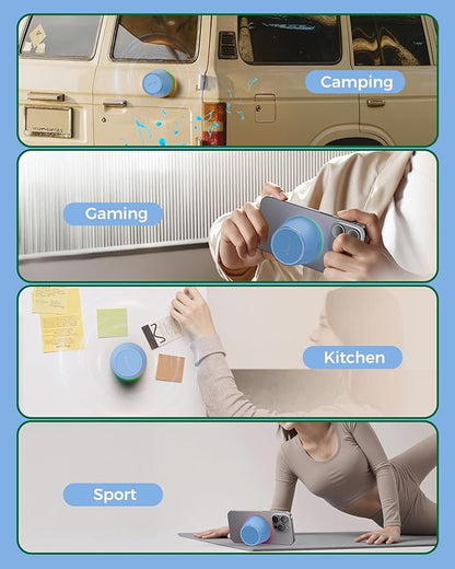 Bluetooth Speaker Stocking Stuffers for Teens: White Elephant Gifts for Adults Men Women, Loud Sound Portable Speaker with Color Light Phone Stand, Christmas Birthday for Boy Girls Trendy Stuff Gadget