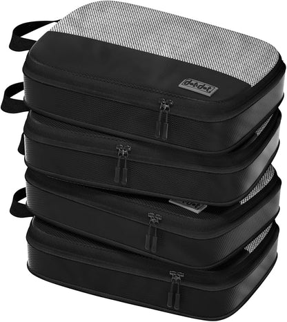 4pc Medium Compression Packing Cubes for Travel - Luggage Packing Organizers - Travel Packing Cubes for Suitcases