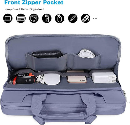 MOSISO 360 Protective Laptop Shoulder Bag Compatible with MacBook Air 15 M4 A3241 M3 A3114 M2 A2941/Pro 16 inch M4 M3 M2 M1, 15-15.6 inch Notebook,Matching Color Sleeve with Belt, Lavender Gray