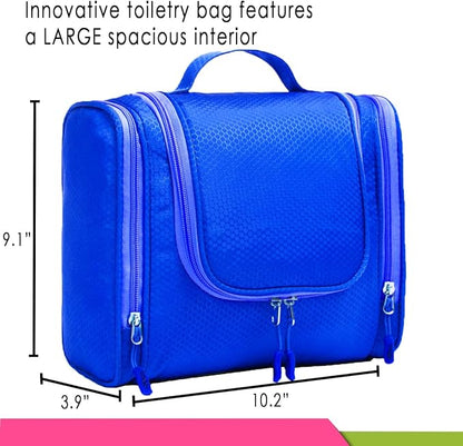 Bago Travel Toiletry Bag for Women and Men - Large Waterproof Hanging Large Toiletry Bag for Bathroom and Travel Bag for Toiletries Organizer - Makeup Bag (DeepBlue)