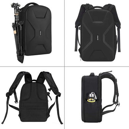 MOSISO Camera Backpack,DSLR/SLR/Mirrorless Photography Camera Bag Full Open Waterproof Hardshell Bag with Insert&Tripod Holder&Laptop Compartment Compatible with Canon/Nikon/Sony, Black