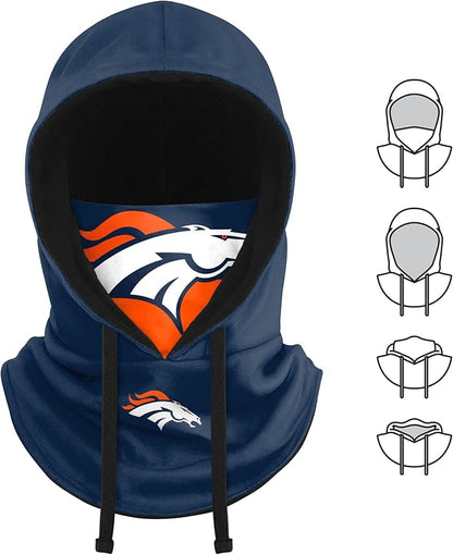 NFL Team Logo Team Color Drawstring Winter Cap Hooded Gaiter Balaclava Face Cover