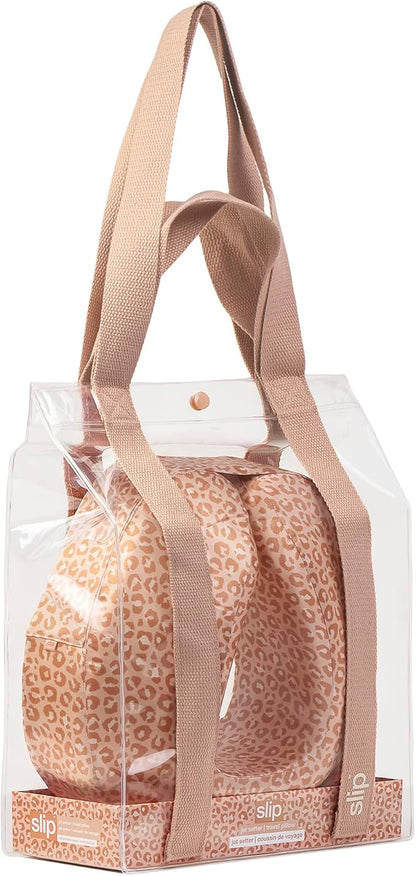 SLIP Silk Jet Setter Travel Pillow - Safari - The Slipsilk Difference Highest Grade Pure 22 Momme Mulberry Silk Pillowcase - Anti-Aging, Anti-Sleep Crease, Anti-BedHead