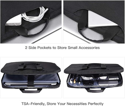 14 15 Inch Waterproof Laptop Sleeve Men Women TSA Briefcase for MacBook Pro 14 M5/M4/M3/M2/M1, Macbook Air 15 M4/M3, Dell Inspiron 14/XPS 15, Lenovo Acer HP ASUS Chromebook 14 Carring Case, Black